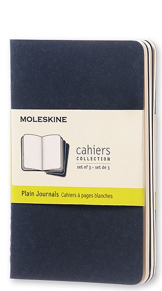 Набір зошитів Moleskine Cahier кишеньковий 9 х 14 см нелінований синій