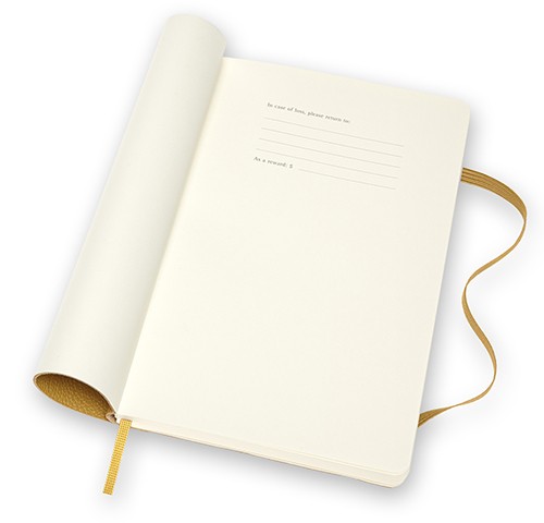 Блокнот Moleskine Leather середній 13 х 21см в лінію бурштиновий м'який у прозорому боксі