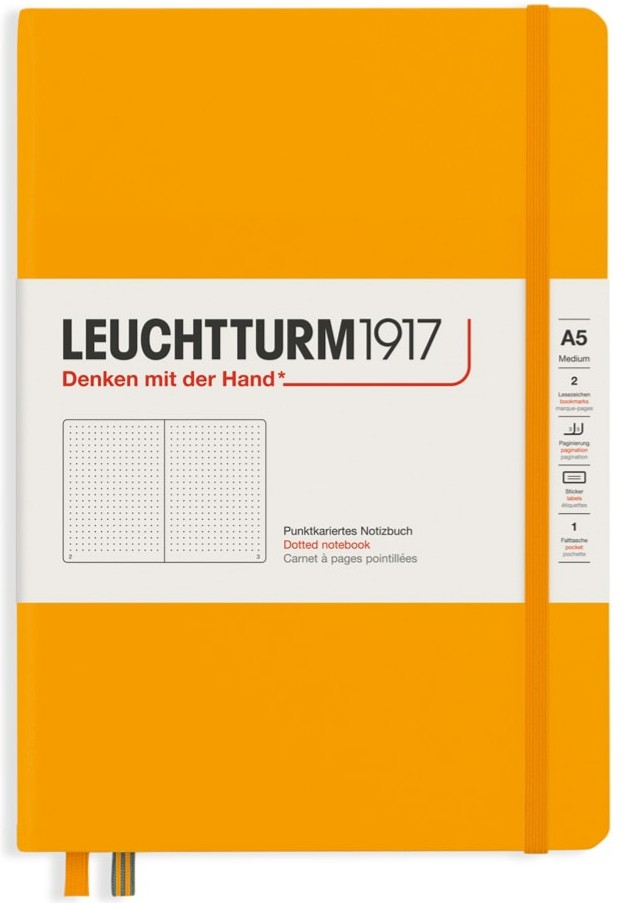 Блокнот Leuchtturm1917 Rising Colours середній 14,5 х 21 см в крапку Rising Sun