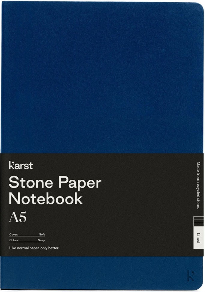 Блокнот Karst Classic A5 14,8 х 21 см в крапку темно-синій м'який 