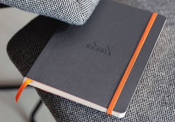 Блокнот Rhodia Goalbook А5 14,8 х 21 см темно-сірий в крапку м'який