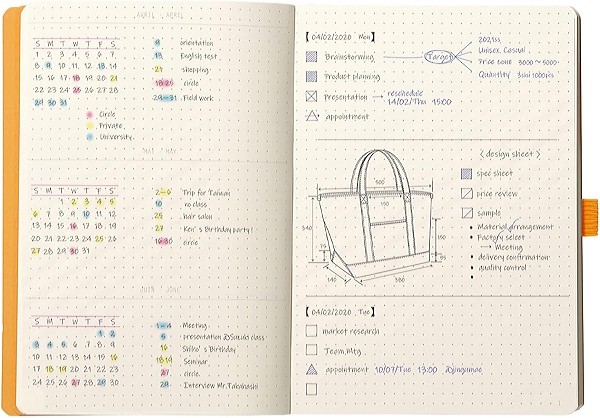 Блокнот Rhodia Goalbook А5 14,8 х 21 см темно-сірий в крапку м'який