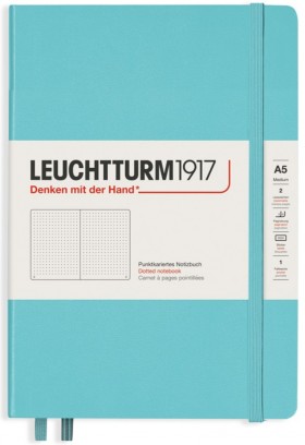 Блокнот Leuchtturm1917 Rising Colours середній 14,5 х 21 см в крапку Aquamarine