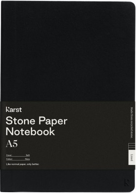 Блокнот Karst Classic A5 14,8 х 21 см в крапку чорний м'який
