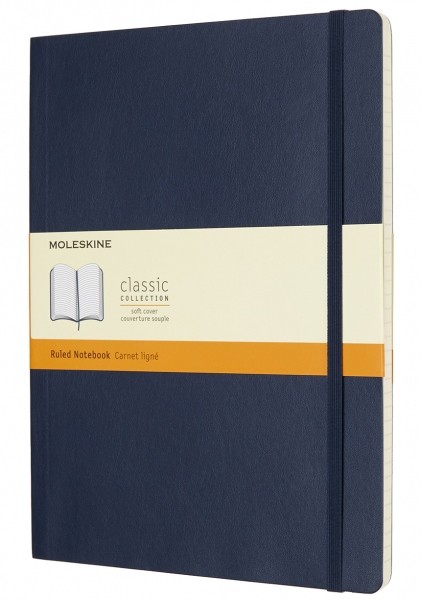 Блокнот Moleskine Classic великий 19 x 25 см в лінію сапфір м'який