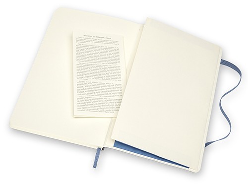 Блокнот Moleskine Leather середній 13 х 21см в лінію синій м'який у прозорому боксі