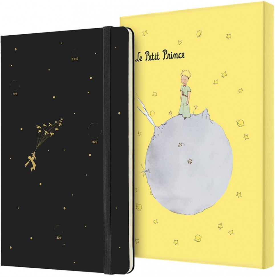 Блокнот Moleskine Le Petite Prince середній 13 х 21см в лінію чорний в боксі