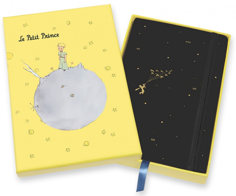 Блокнот Moleskine Le Petite Prince середній 13 х 21см в лінію чорний в боксі