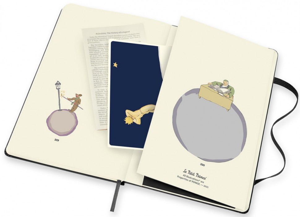 Блокнот Moleskine Le Petite Prince середній 13 х 21см в лінію чорний в боксі