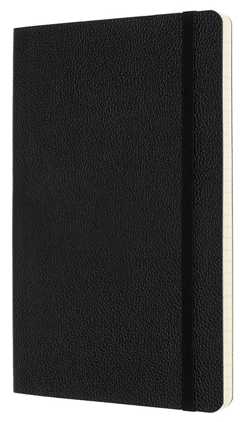 Блокнот Moleskine Leather середній 13 х 21см в лінію чорний м'який у прозорому боксі