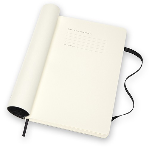 Блокнот Moleskine Leather середній 13 х 21см в лінію чорний м'який у прозорому боксі