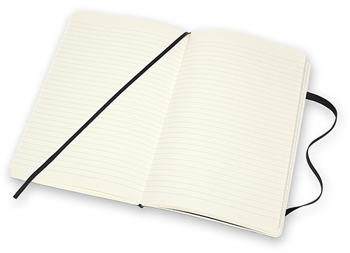 Блокнот Moleskine Leather середній 13 х 21см в лінію чорний м'який у прозорому боксі