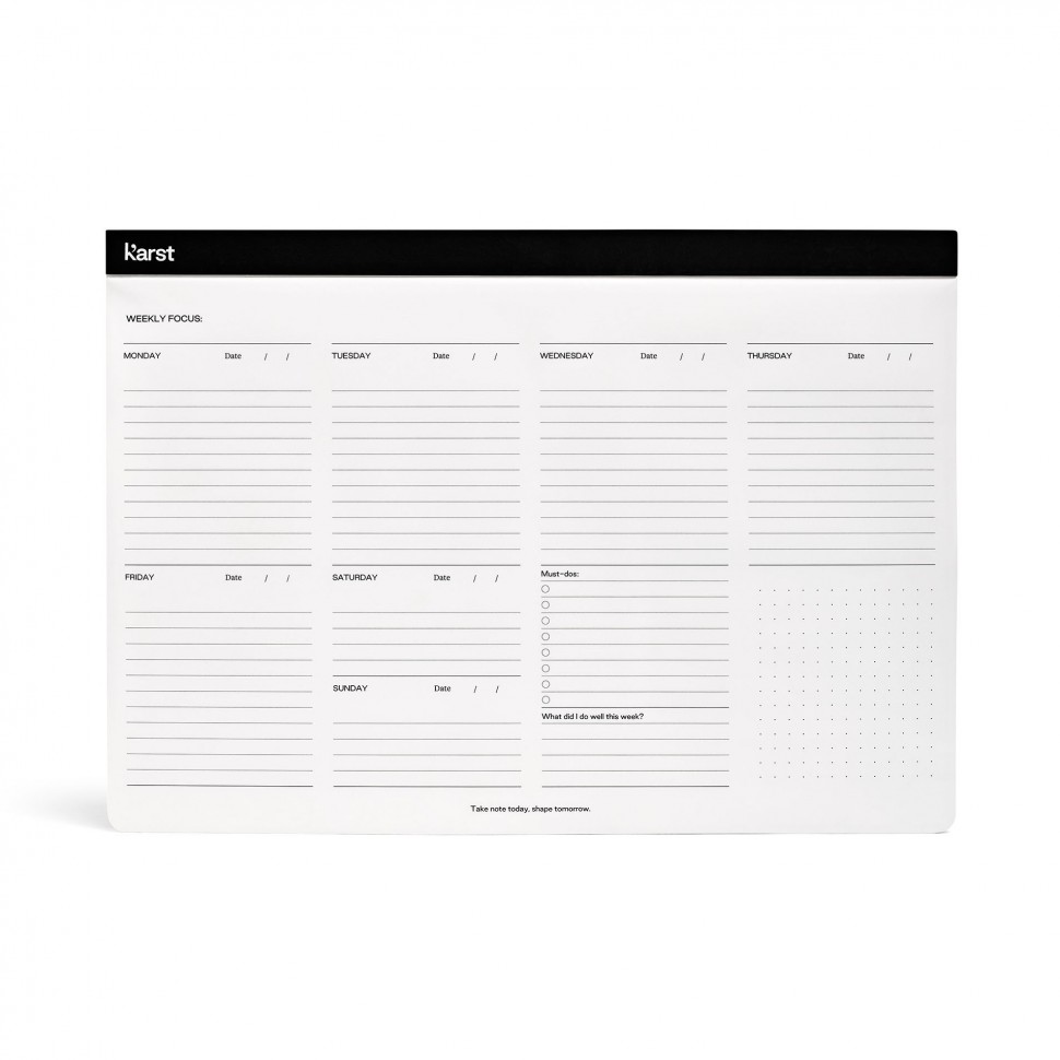 Планер Karst Weekly Desk Pad A4 чорний недатований