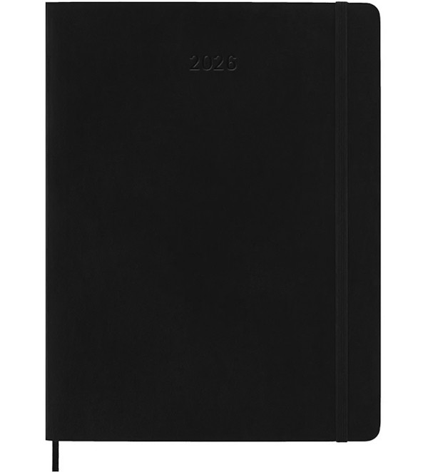 Щотижневик з місцем для записів Moleskine на 2026 рік великий 19 х 25 см чорний м'який