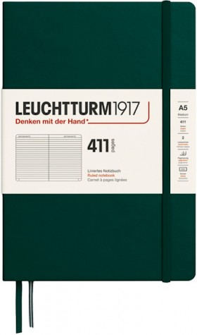 Блокнот Leuchtturm1917 Edition 411 середній 14,5 х 21 см в лінію лісовий зелений