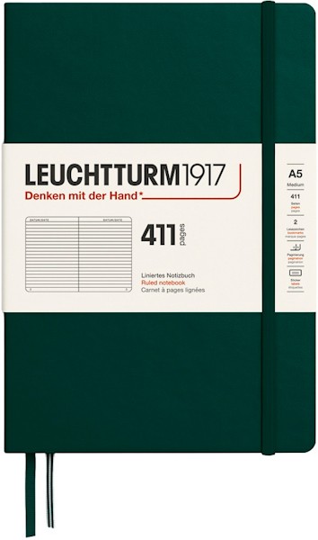 Блокнот Leuchtturm1917 Edition 411 середній 14,5 х 21 см в лінію лісовий зелений