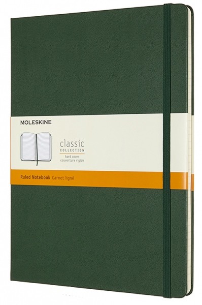 Блокнот Moleskine Classic великий 19 x 25 см в лінію миртовий зелений
