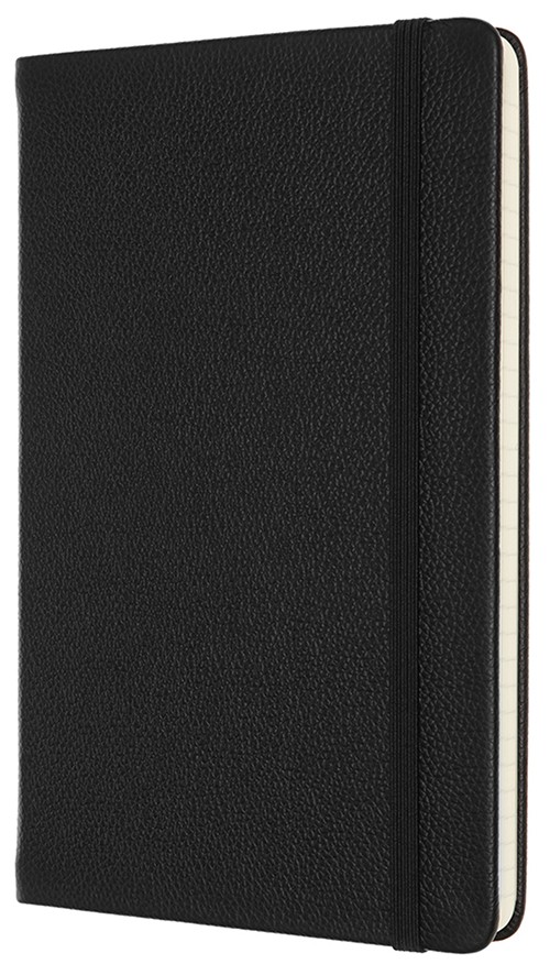 Блокнот Moleskine Leather середній 13 х 21см в лінію чорний у прозорому боксі