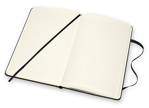 Блокнот Moleskine Leather середній 13 х 21см в лінію чорний у прозорому боксі