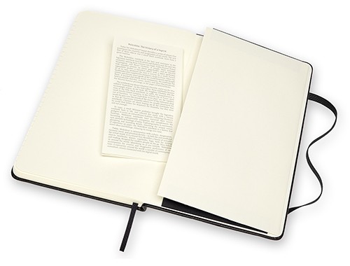 Блокнот Moleskine Leather середній 13 х 21см в лінію чорний у прозорому боксі