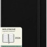 Горизонтальний щотижневик Moleskine на 2026 рік середній 13 х 21 см чорний