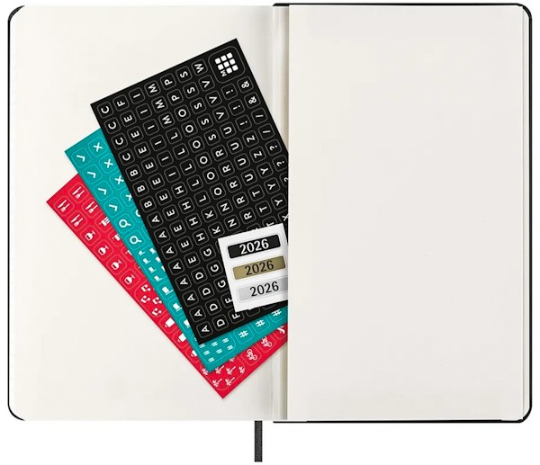 Горизонтальний щотижневик Moleskine на 2026 рік середній 13 х 21 см чорний