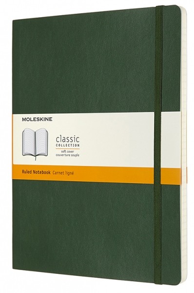Блокнот Moleskine Classic великий 19 x 25 см в лінію миртовий зелений м'який 