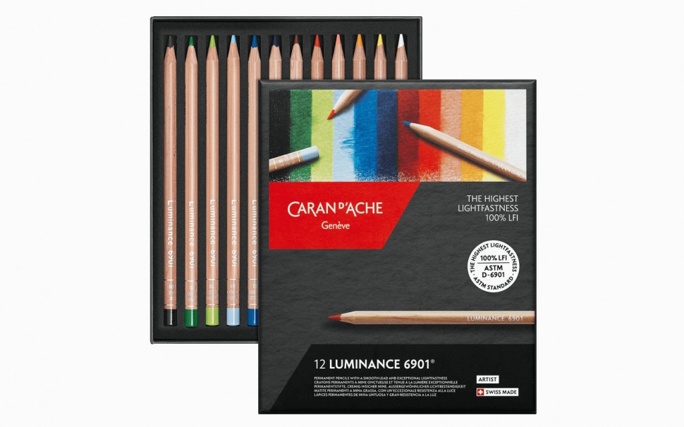 Набір водостійких олівців Caran d'Ache Luminance 6901 12 штук