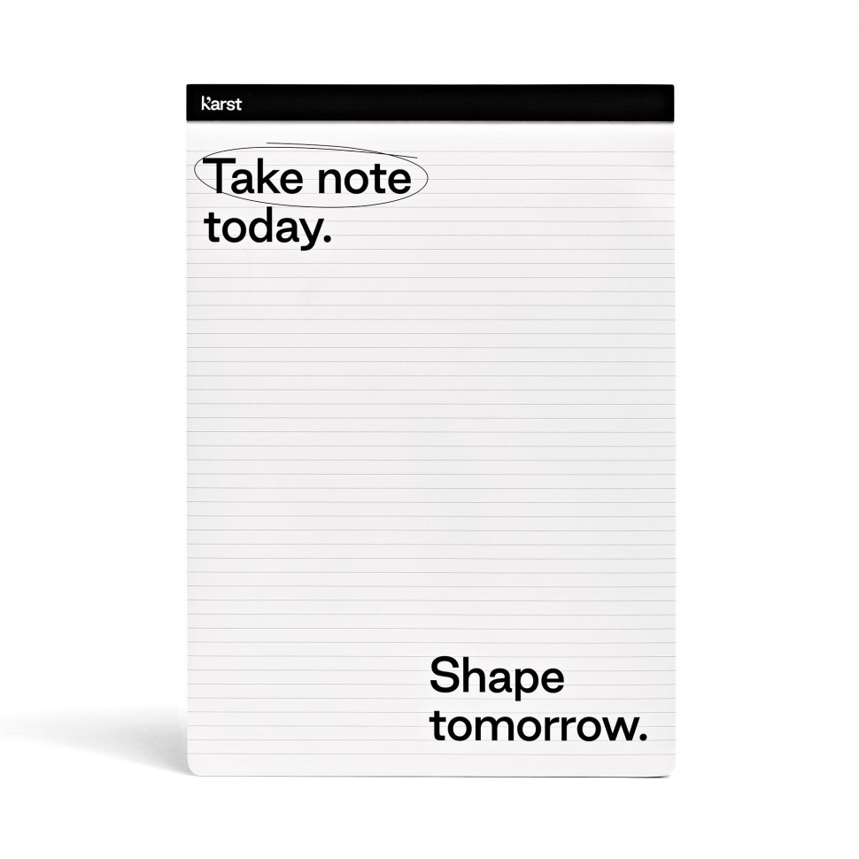 Блокнот Karst Notepad A4 21 х 29,7 см в лінію чорний