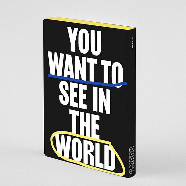 Блокнот Nuuna Graphic You Must Be The Change 16,5 х 22 см в крапку 