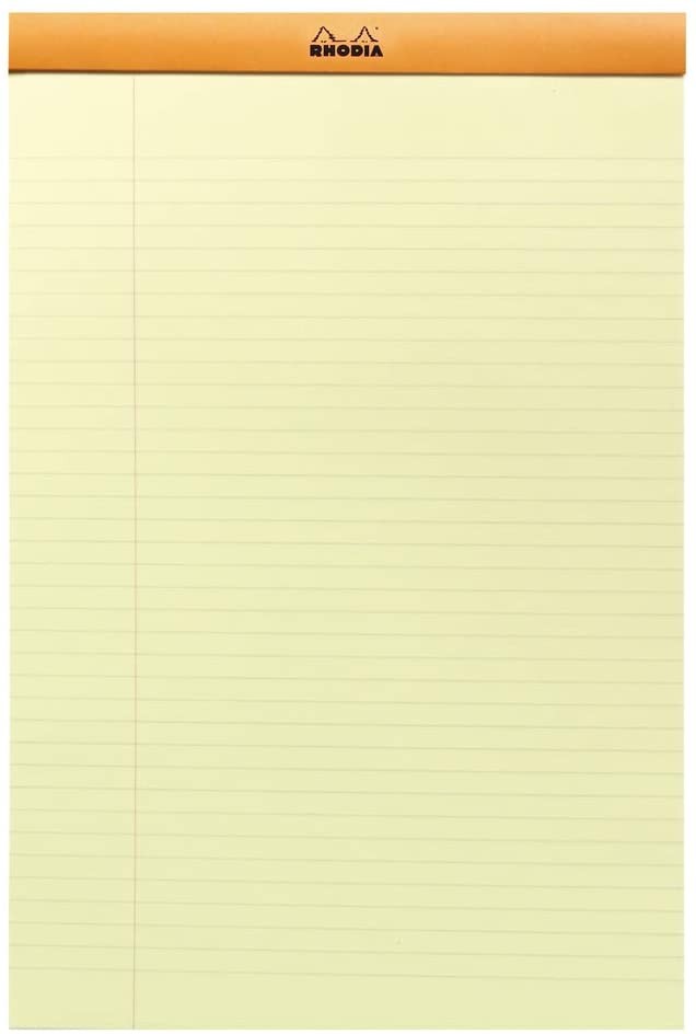 Блокнот Rhodia Legal Pad №119 Yellow A4+ помаранчевий жовті аркуші в лінію