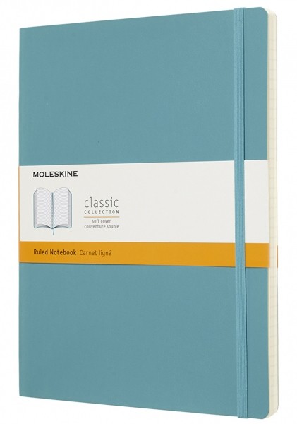 Блокнот Moleskine Classic великий 19 x 25 см в лінію океанський синій м'який