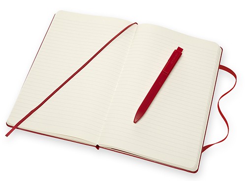 Подарунковий набір Moleskine Go середній 13 х 21 см в лінію червоний у прозорому боксі