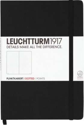 Блокнот Leuchtturm1917 Classic середній 14,5 х 21 см в крапку чорний 
