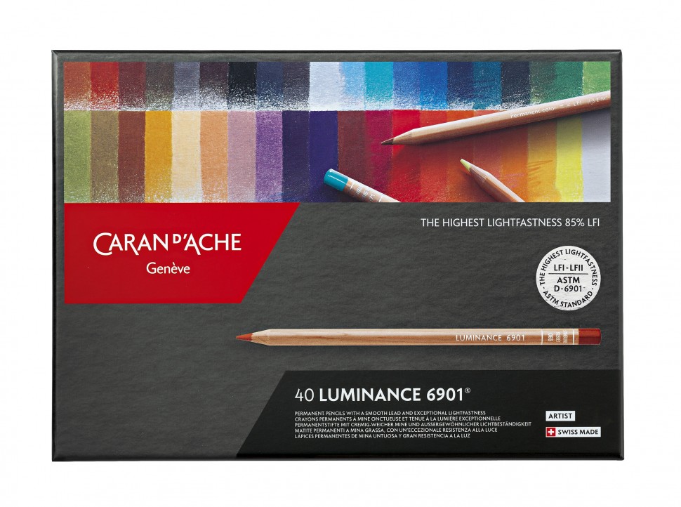 Набір водостійких олівців Caran d'Ache Luminance 6901 40 штук 