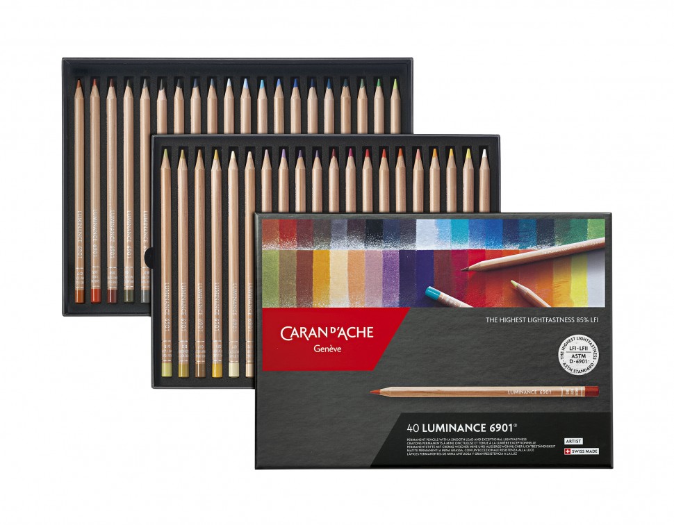 Набір водостійких олівців Caran d'Ache Luminance 6901 40 штук 