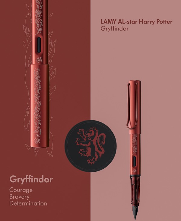 Чорнильна ручка Lamy Al-Star x Harry Potter Gryffindor червона перо F (тонке)