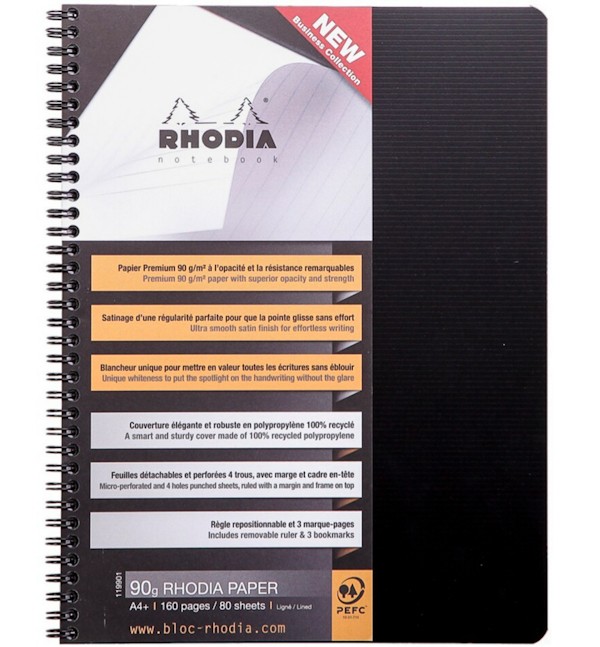 Блокнот Rhodia Rhodiactive A4+ чорний в лінію