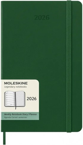 Щотижневик з місцем для записів Moleskine на 2026 рік середній 13 х 21 см миртовий зелений