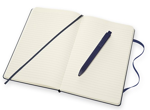 Подарунковий набір Moleskine Go середній 13 х 21 см в лінію сапфір у прозорому боксі