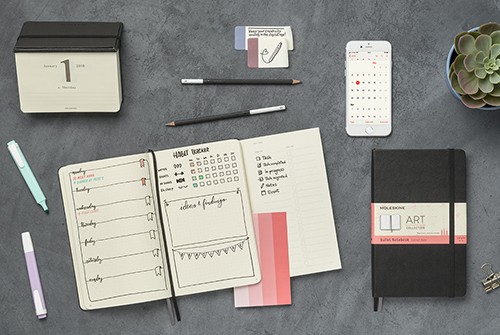 Блокнот Moleskine Art Bullet середній 13 х 21 см в крапку чорний 