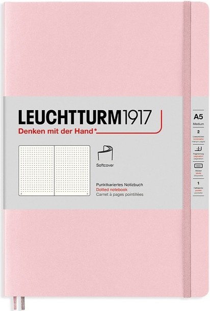 Блокнот Leuchtturm1917 Muted Colours м'який середній 14,5 х 21 см в крапку пудровий