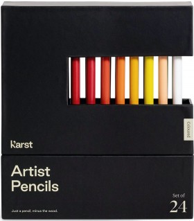 Кольорові олівці Karst чистографітові 2В 24 штуки