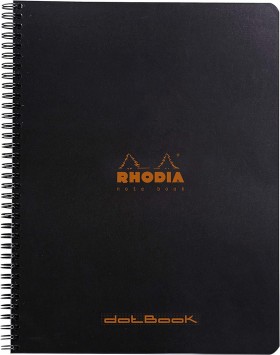 Блокнот Rhodia Classic A4+ чорний в крапку