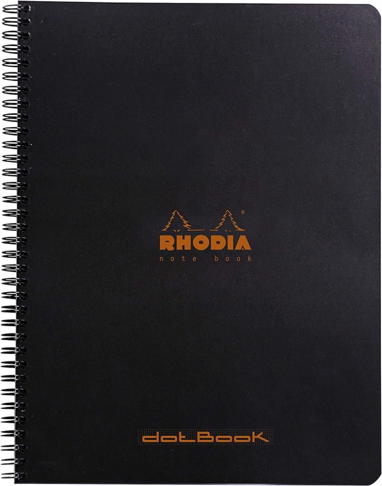 Блокнот Rhodia Classic A4+ чорний в крапку