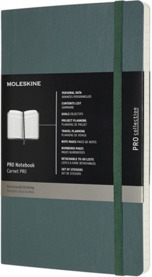 Блокнот недатований Moleskine PRO м'який середній 13 х 21 см лісовий зелений