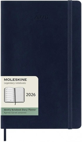 Щотижневик з місцем для записів Moleskine на 2026 рік середній 13 х 21 см сапфір м'який