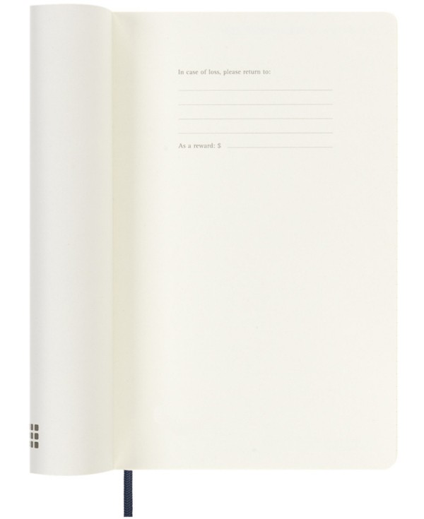 Щотижневик з місцем для записів Moleskine на 2026 рік середній 13 х 21 см сапфір м'який