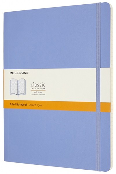 Блокнот Moleskine Classic великий 19 x 25 см в лінію блакитна гортензія м'який