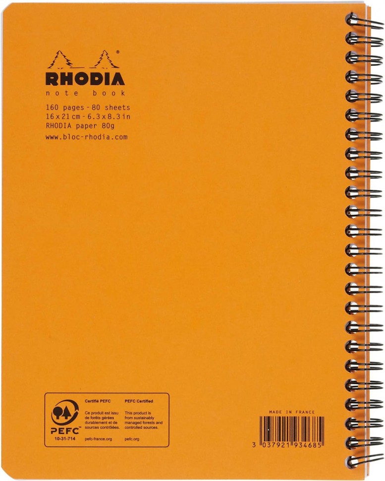 Блокнот Rhodia Classic A5 помаранчевий в лінію